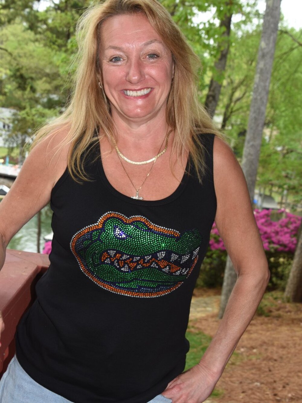 Florida rhinestone bling black tank top XS, S, M, L, XL, XXL, 1X,  2X, 3X,4X, 5X